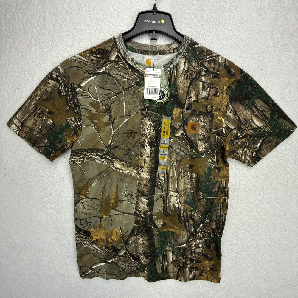 Carhartt Short Sleeve Pocket T-Shirt Mens Small K287 977 RealTree Xtra Camo NWT